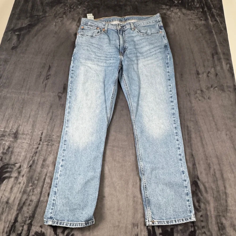 Levi's 514 Straight Fit Jeans Mens 36x30 Blue Light Wash Denim 00514-1593